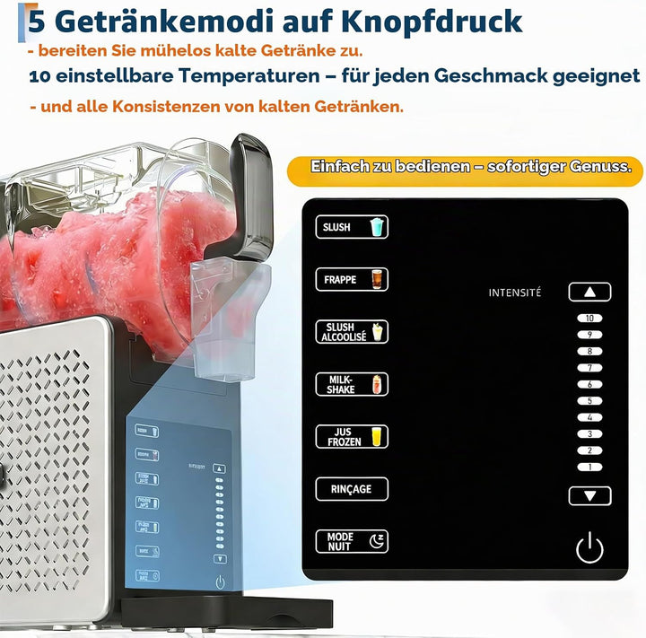 GarveeTech Slush-Eismaschine 200w Mit Selbstreinigung &amp; 5 Programmen – 1,9l Tank Für Cocktails, Milc