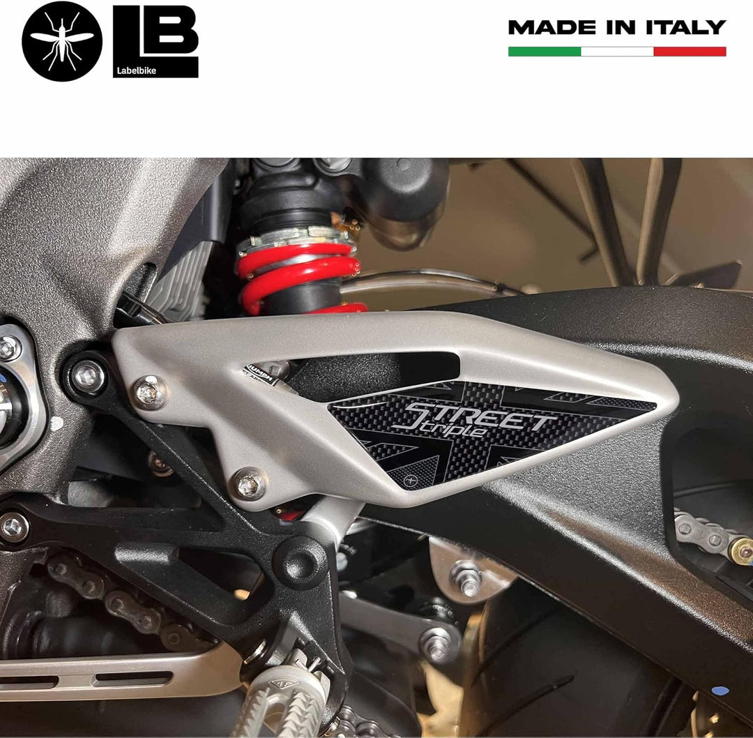 LABELBIKE 3D Motorrad Einstiegsleistenaufkleber kompatibel mit Triumph | Street Triple 2017-2023, Se