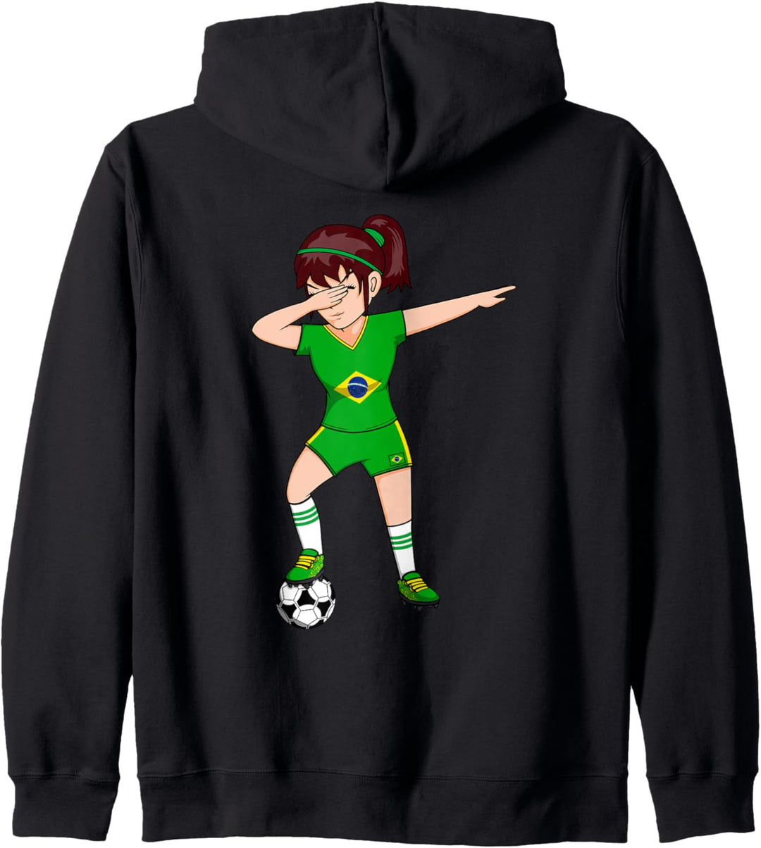 Lustiger Dabbing Mädchen Brasilien Fussball Mannschaft Fans Kapuzenjacke