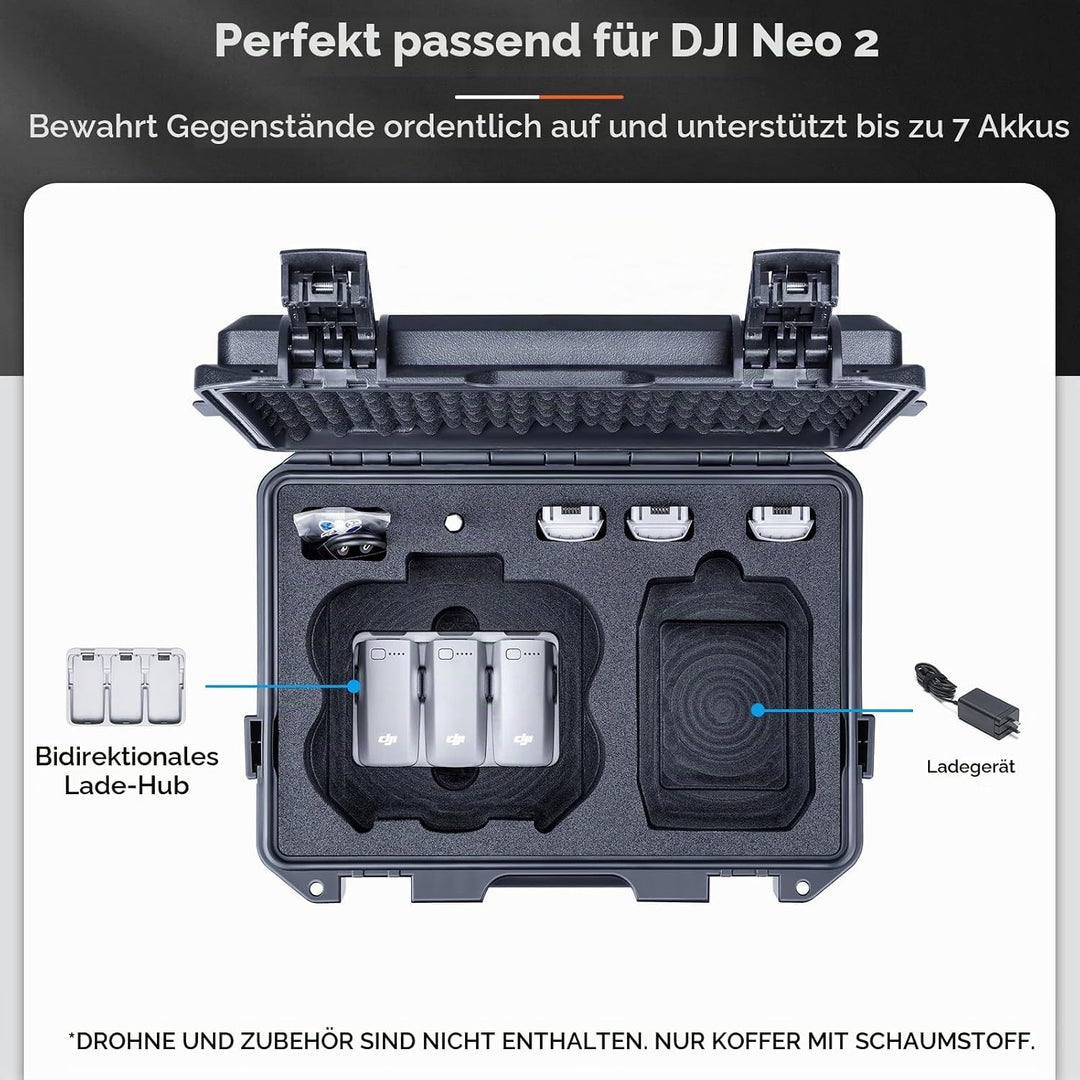 Lykus Titan N200 Wasserdicht Tasche/Koffer/Case für DJI Neo 2 Fly More Combo, RC-N3/N2, Unterstützun