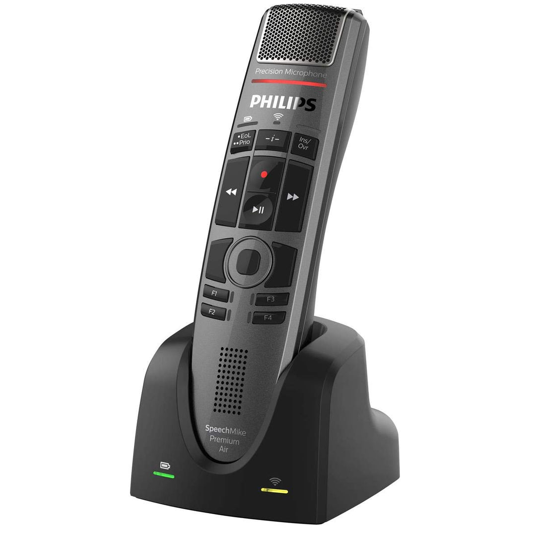 Philips SMP4000/00 SpeechMike Premium Air, kabelloses Diktiermikrofon Single, Single