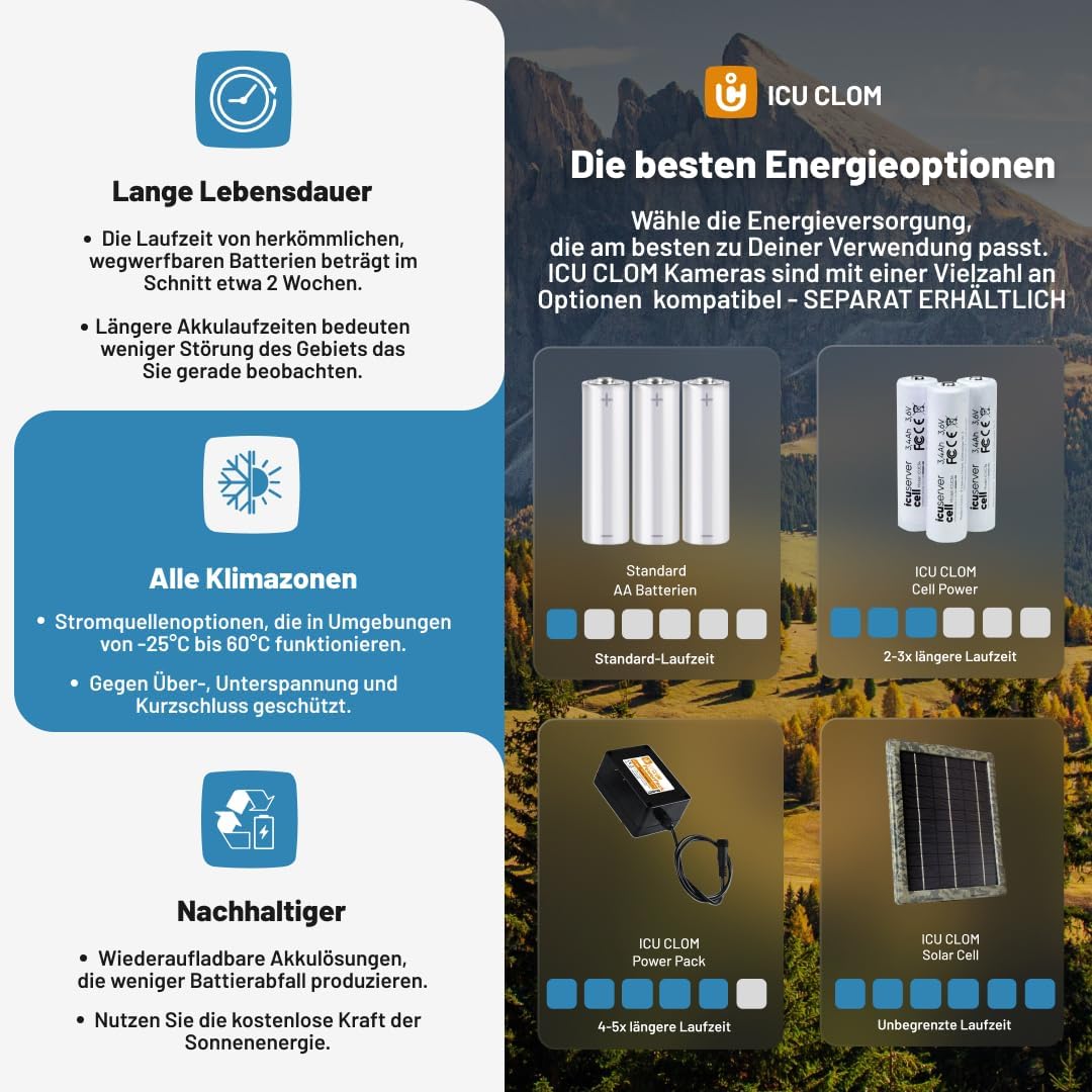 icuserver ICU CLOM Cam-S 4G Outdoor Wildkamera mit Handyübertragung und Bewegungsmelder – Nachtsicht