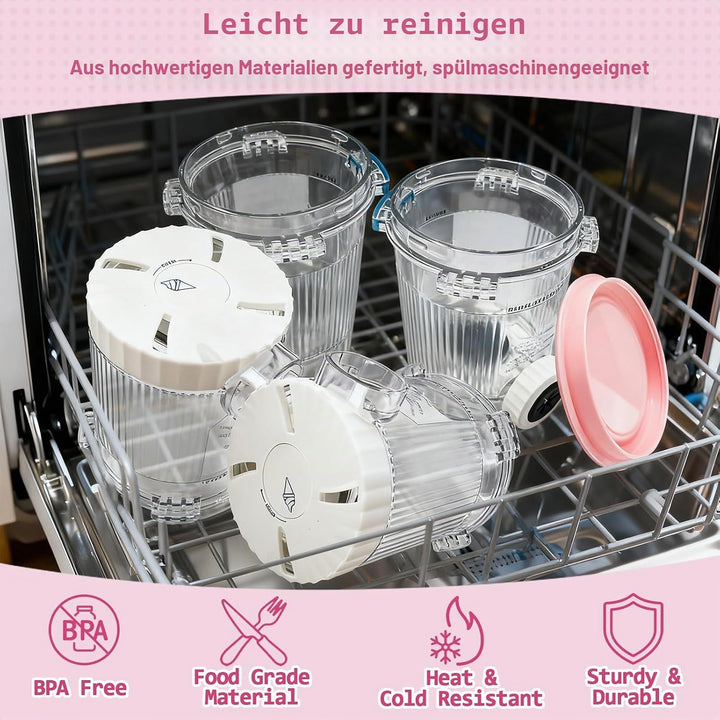 4 StüCk Behälter für Ninja Creami Swirl NC700 NC701EU Serie, 480 ML Eiscremebehälter Eismaschine Zub
