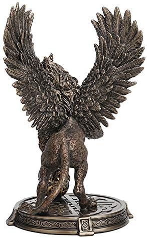 Veronese Design Legendärer Guardian Griffin Keltischer Knoten-Plattform aus Kunstharz, handbemalt, A
