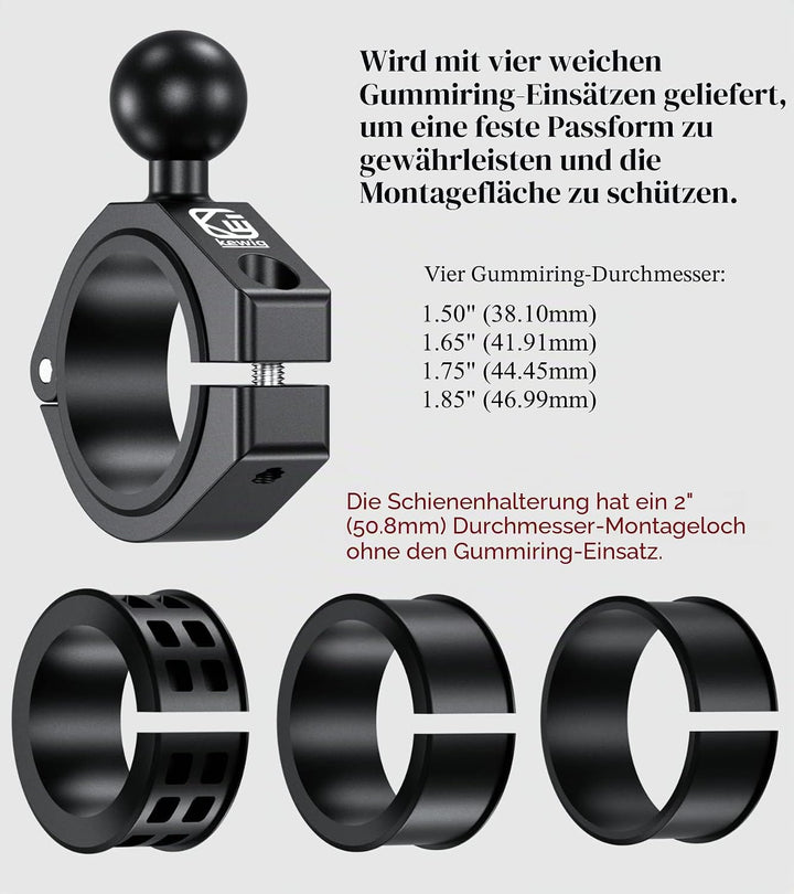 BRCOVAN 2St, Aluminiumlegierung grosse Stangenklemmhalterung mit 1 Zoll TPU Kugel für ATV UTV Überro