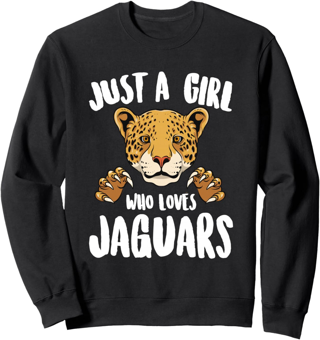 Nur ein Mädchen, das Jaguars liebt Wild Cat Girl Love Jaguars Sweatshirt