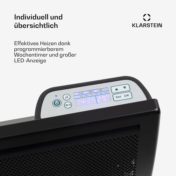 Klarstein Hot Spot Slimcurve Double 2-in-1 Heizgerät - Konvektions- und Infrarotheizung, Überhitzung