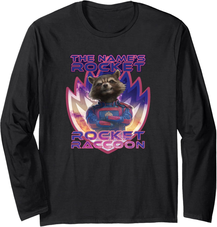 Marvel Guardians of the Galaxy 3 The Name’s Rocket Raccoon Langarmshirt