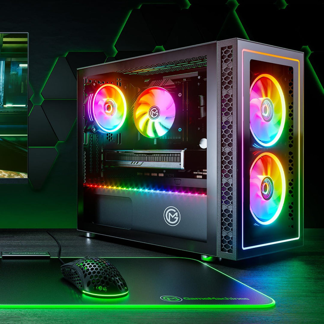 GameMachines Nova, mATX PC Gaming Gehäuse, inklusive 3 A-RGB Lüfter, Nova