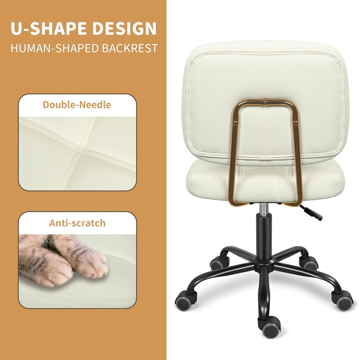 Leader Accessories Schreibtischstuhl höhenverstellbarer Bürostuhl ergonomischer Drehstuhl ohne Armle