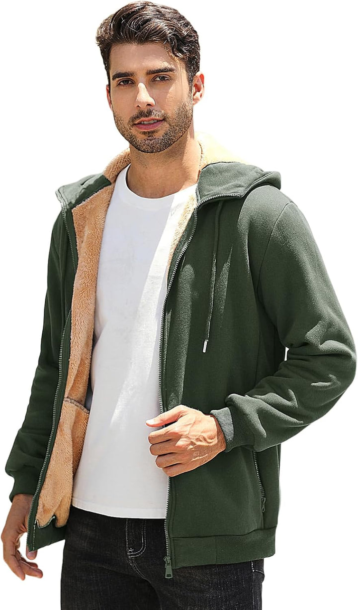 Xnova Sweatjacke Herren Fleecejacke Kapuzenpullover Zipper Hoodie Casual Bequemes und Warmes Übergan