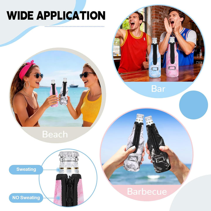 Desing Wish 4 Stück 12oz 330 ml Bier Flaschenkühler Neopren Manschette Bierkühler Flaschen Kühlmansc