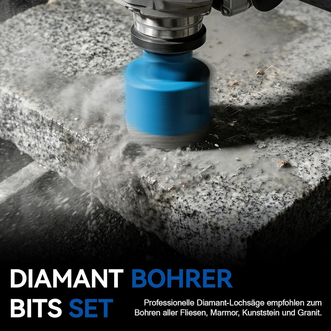 Diamant Fliesenbohrer Set 20/25/30/35/40/45/50/68mm + Adapter - 9 Stück M14 Diamantbohrer Lochsäge f