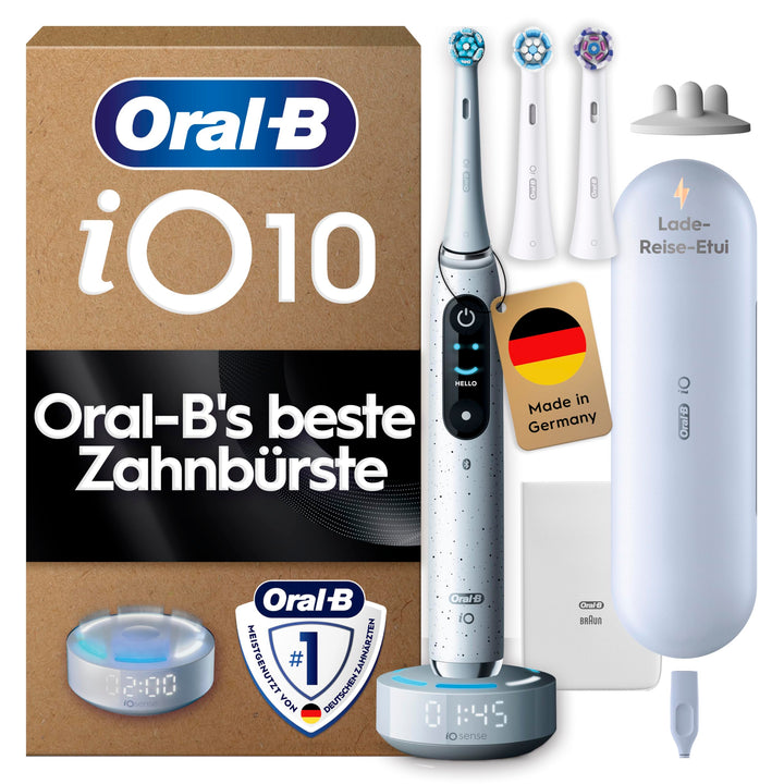 Oral-B iO Series 10 Plus Edition Elektrische Zahnbürste/Electric Toothbrush, PLUS 3 Aufsteckbürsten,