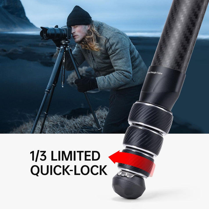 FALCAM TreeRoot T00A4301 Schnellverschluss-Reisestativ-Set, FALCAM F38 Pro, Kohlefaser-Reisestativ m