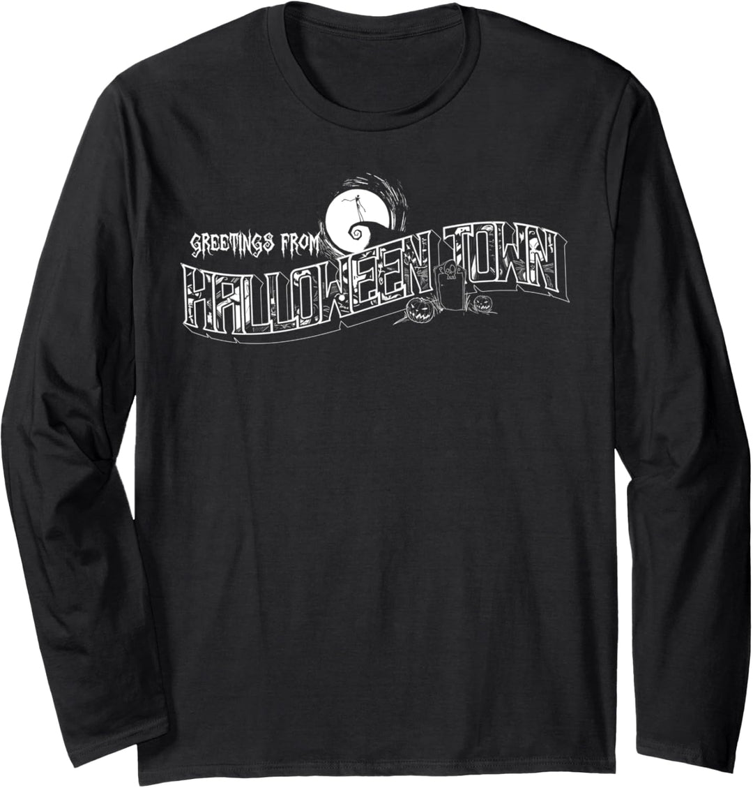 Disney Nightmare Before Christmas Grüsse Halloween Town Langarmshirt