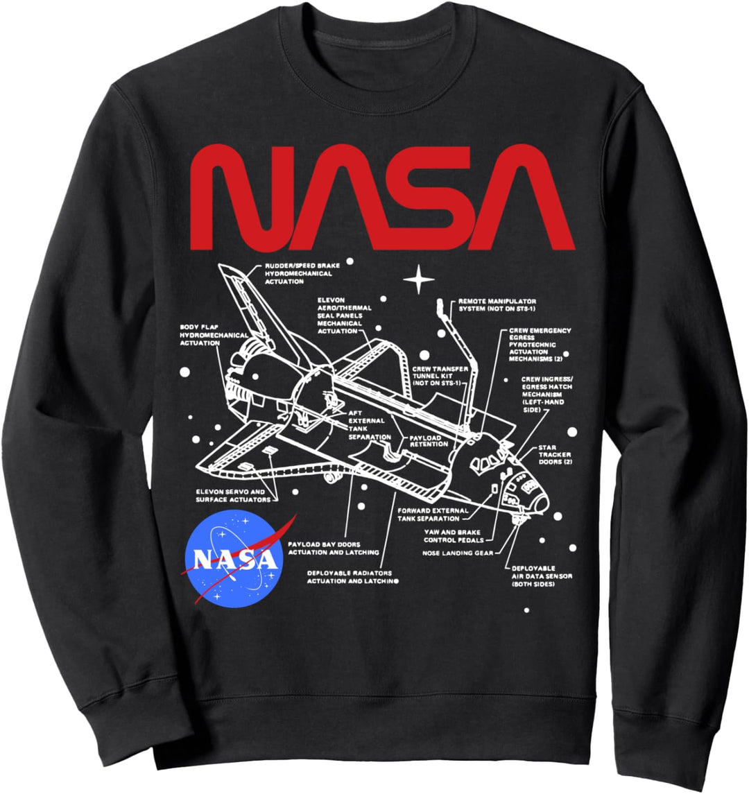 NASA Space Shuttle Schematic Layout Sweatshirt