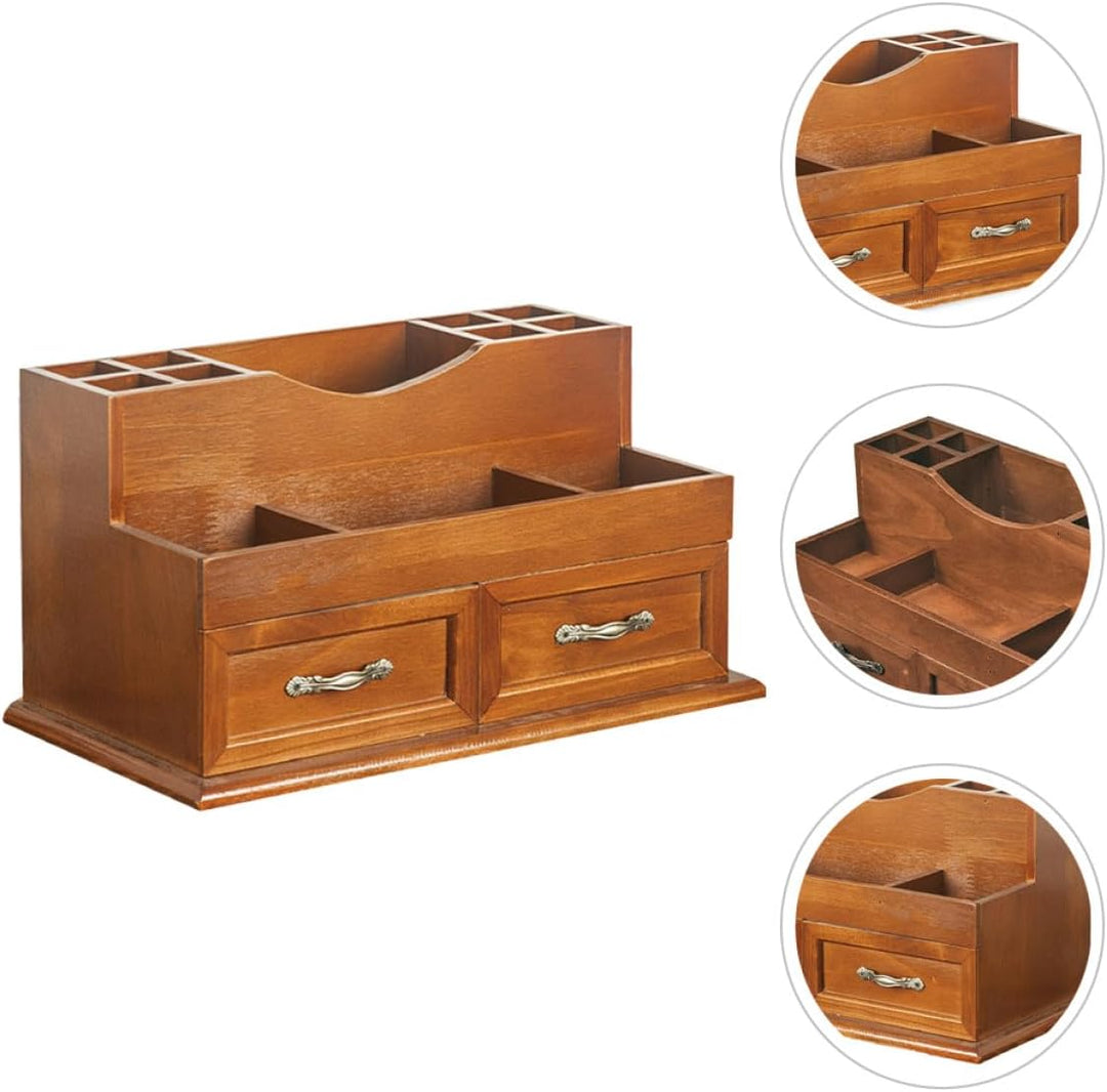 Tofficu Schmuckaufbewahrung Vintage Holz mit 2-fach Schublade Grosse Kapazität Flexible Aufbewahrung