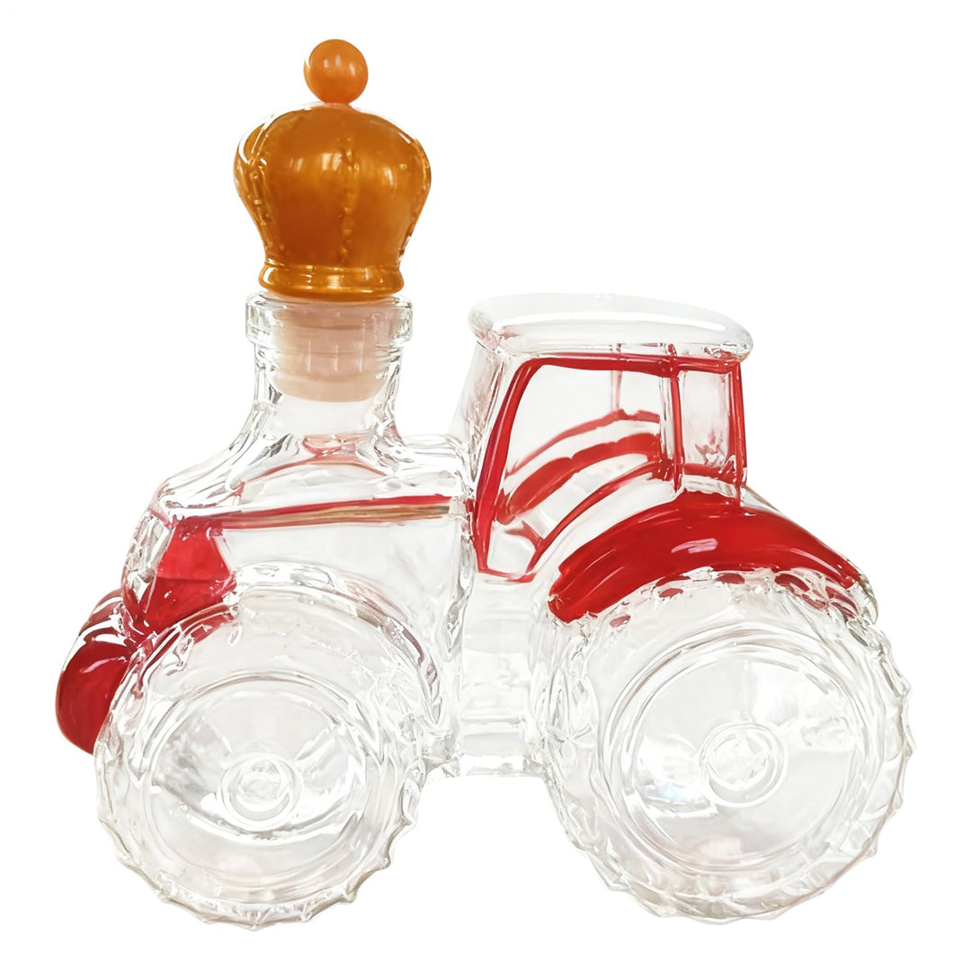 -Traktorflasche – antiker, leerer Spirituosenbehälter, Wohnakzent, Gläser-Dekantergefäss-Set mit Fah