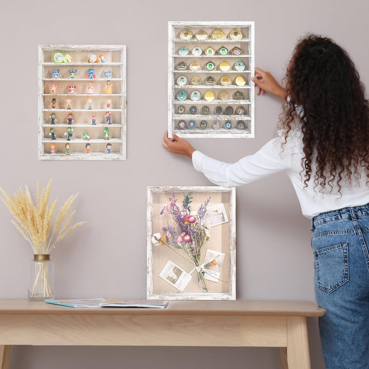 GraduationMall 3D Bilderrahmen mit Abnehmbaren Regalen 40x50cm Tief Objektrahmen zum Befüllen für Mi