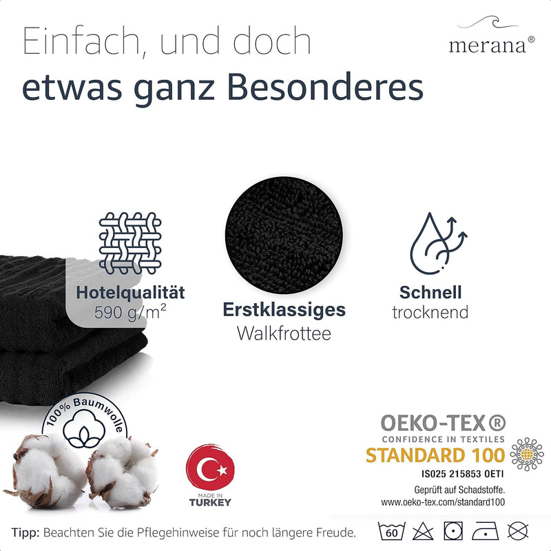 Merana OSLO Handtuch Set | schnelltrocknend, weich & fusselfrei | Frottier Luxus Qualität | 100% Bau