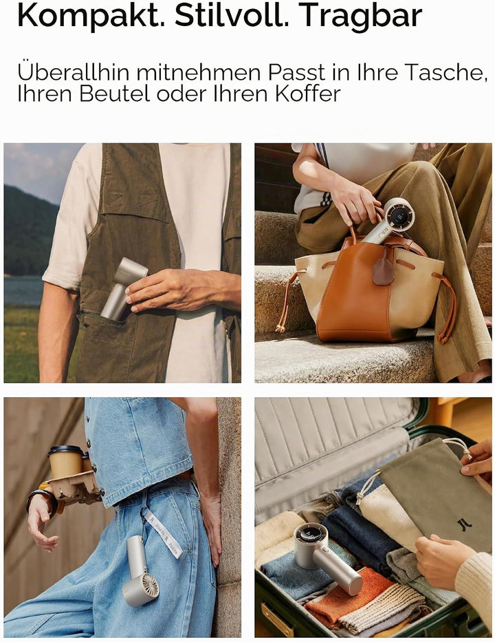 JISULIFE Tragbarer Handventilator,Turbo Mini Ventilator Einstellbare Geschwindigkeit(1-100),Wiederau