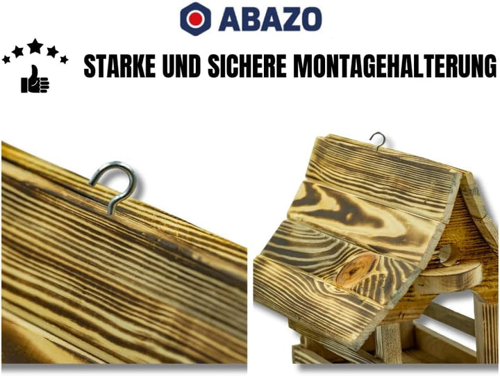 Vögelhaus, Vogelhaus, Futterhaus, Futterhäuschen, handgefertigt gebranntes Holz klein, 23cm x 25cm x