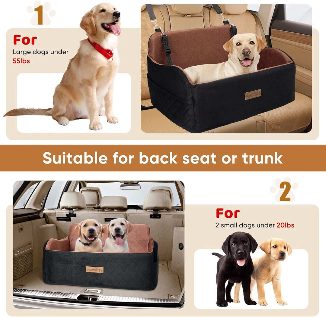 Haustier-Autositz, geeignet für mittelgrosse bis grosse Hunde (unter 55 lbs) oder Zwei kleine Hunde.