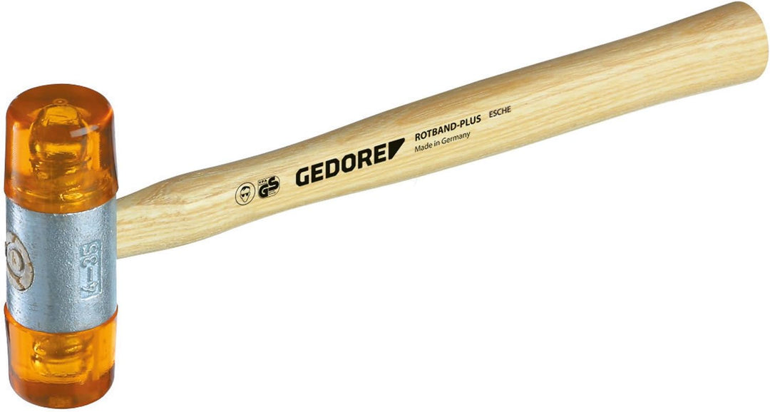 GEDORE Plastikhammer, Ø 60 mm, Auswechselbare Köpfe aus Cellulose-Acetat, Robuster Stiel aus Esche K