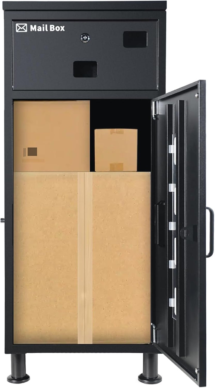 Paketbox Briefkasten Mit Paketfach Brieffächer, Verstellbare Stützhöhe 8-12 cm, Diebstahlsicherung,