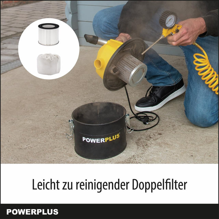 POWERPLUS Power Plus elektrischer Aschesauger POWX3004-600W kompakter Aschestaubsauger für Kamin, Of