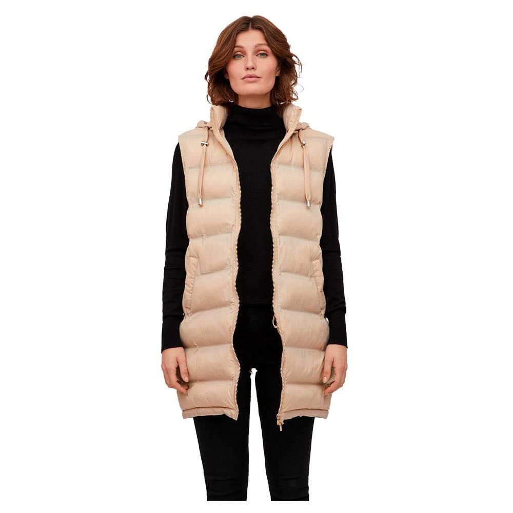 Vila Damen VITRISH New Padded S/L Vest - NOOS 14085934, Cement