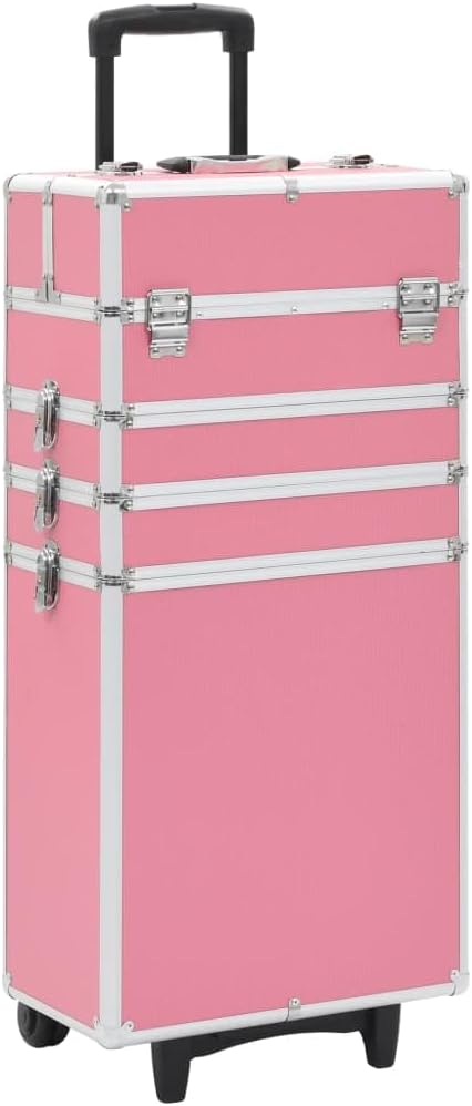 vidaXL Kosmetikkoffer mit 4 Etagen Ablagen Beauty Case Schminkkoffer Friseurkoffer Schmuckkoffer Pil