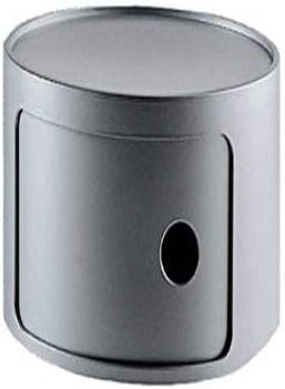 Kartell 4953SI Baukastenelement Componibili rund undurchsichtig Durchmesser 42 x 23,5 cm ABS, silber