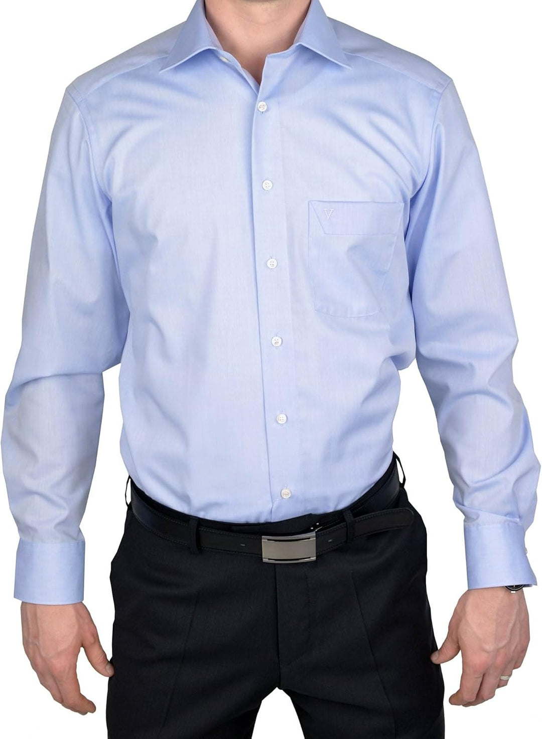 MARVELiS-Hemd MODERN-FIT (Slim-Fit) 4704-69-11 h.blau Extra langer Arm 47 Grosse Grössen 11-hellblau