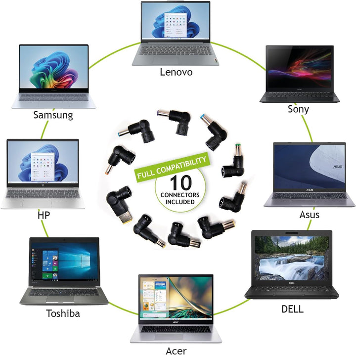 Tecnoware Universal-Ladegerät 95W für Notebook - Netzteil für PC mit 10 Steckverbindern kompatibel m
