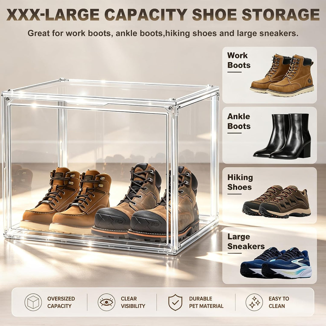 Schuhaufbewahrungsbox, XXX-Grosse Extra grosse Acryl Display Case Transparente Sneaker Schuh Organiz