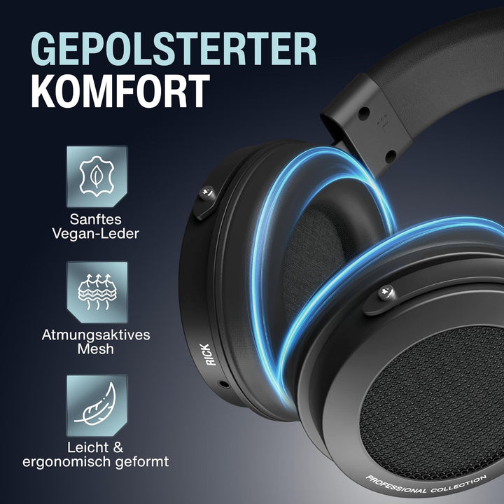 audio pirates Rick Professional Over-Ear HiFi-Kopfhörer – Offenes Design - mit Case, HiFi-Sound, 3m