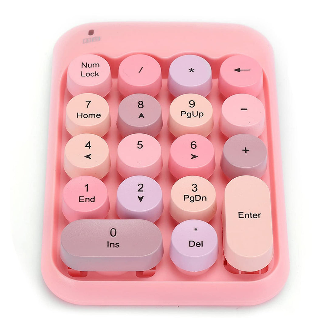 Mini 2,4 G Bluetooth Ziffernblock, 18 Tasten Nummernblock, Kabelloser Ziffernblock, Vintage, Bunte R