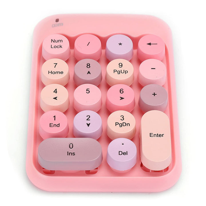 Mini 2,4 G Bluetooth Ziffernblock, 18 Tasten Nummernblock, Kabelloser Ziffernblock, Vintage, Bunte R