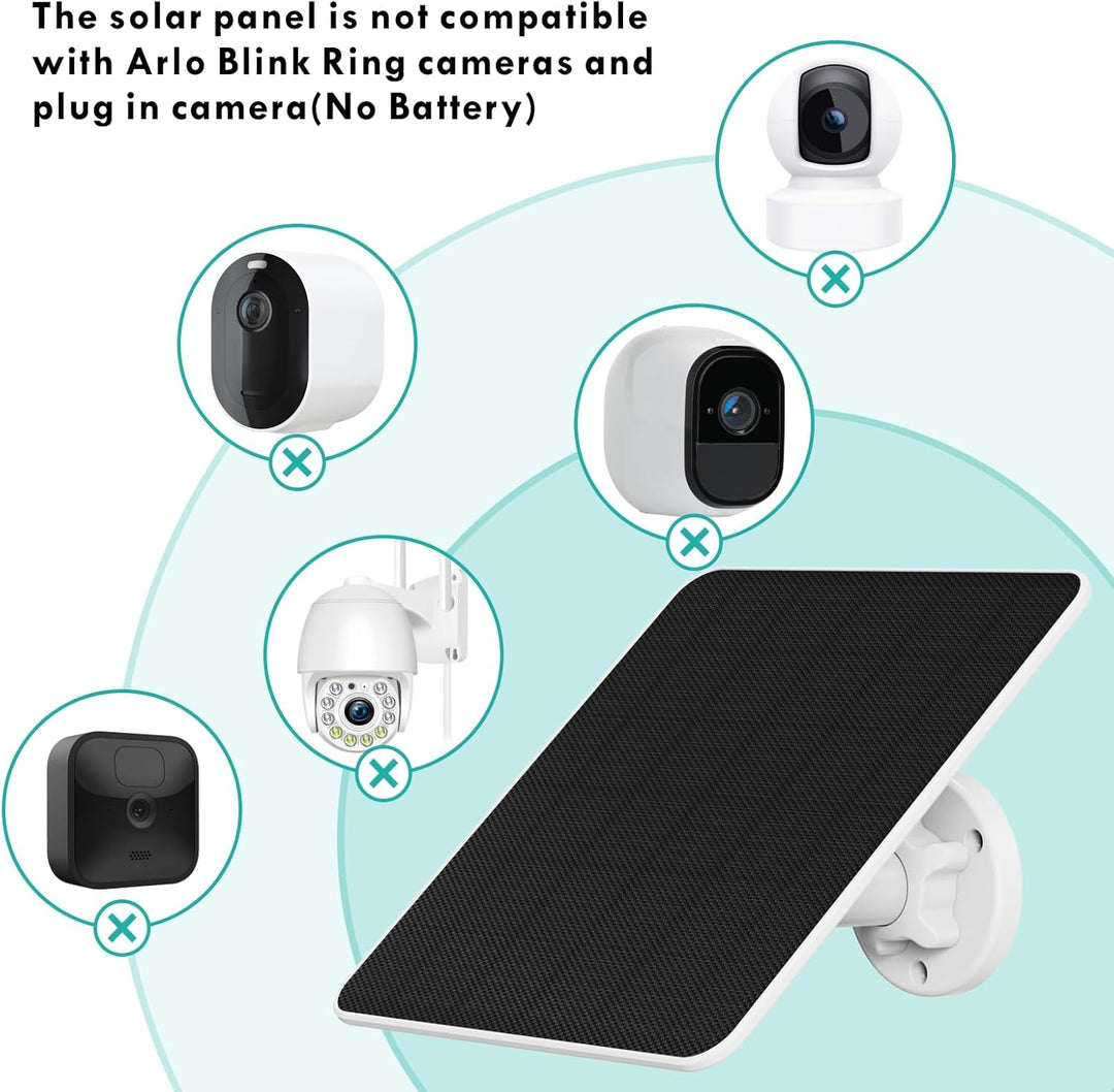6W Solarpanel für Akku Überwachungskamera Aussen, 5V Solarpanel-Ladegerät für Wiederaufladbare Kamer