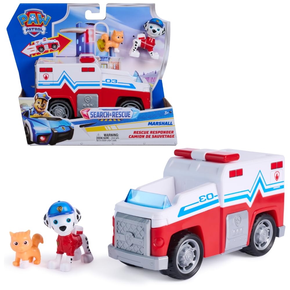PAW PATROL - Search &amp; Rescue: Marshalls Rettungsfahrzeug, Fahrzeug mit Rückziehmotor, ca. 15cm, inkl