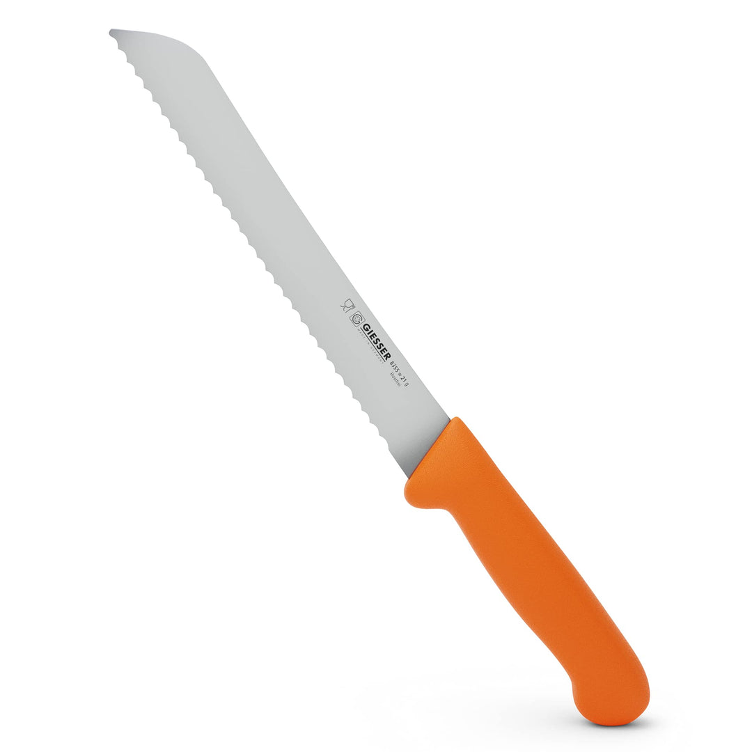 Giesser seit 1776 - Made in Germany - Brotmesser orange, Basic Orange, Klinge 21 cm, Wellenschliff,