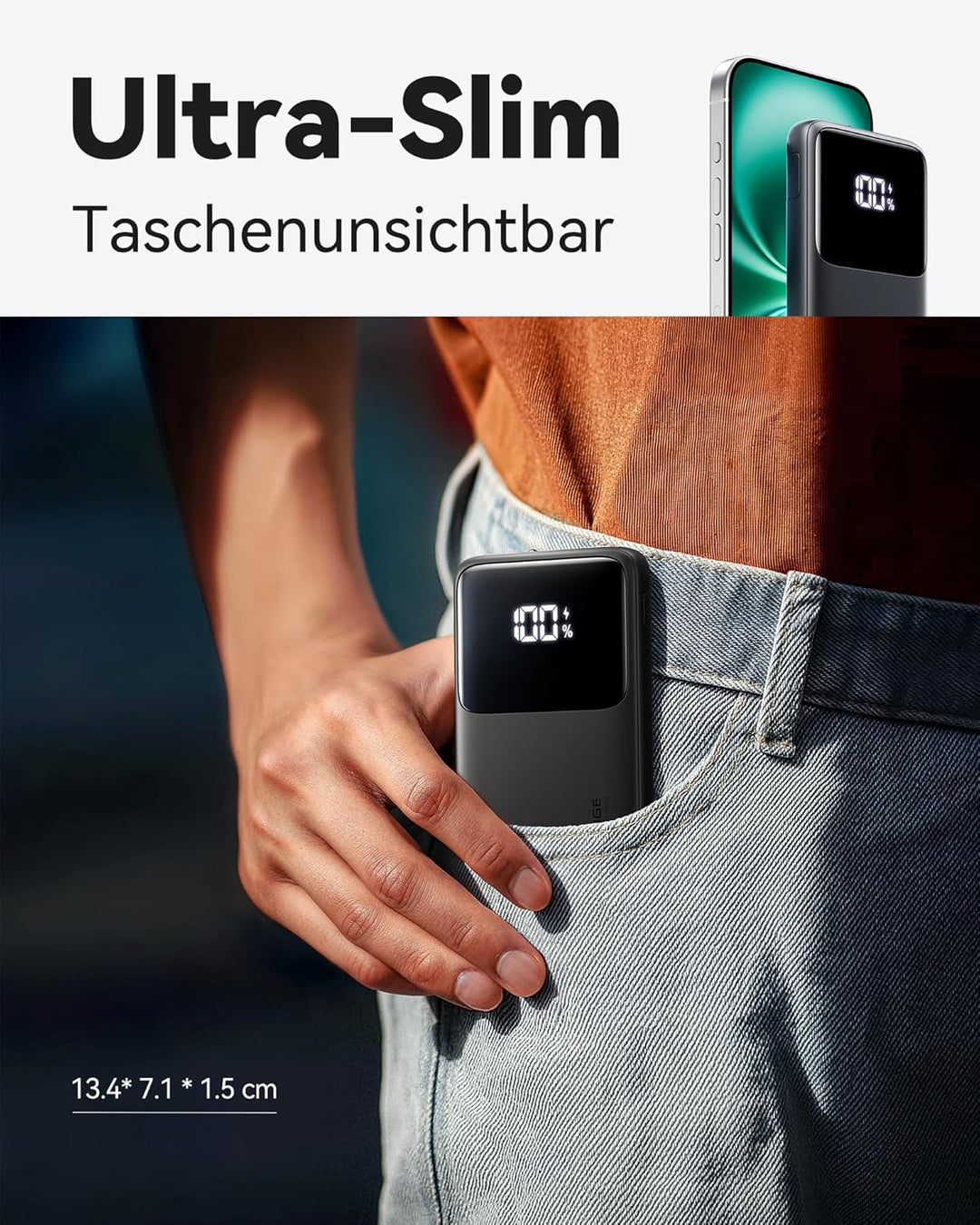 INIU Power Bank, 22.5W Powerbank klein Aber stark 10500mAh, PD3.0 QC4.0 Fast Charging(USB C Input&Ou
