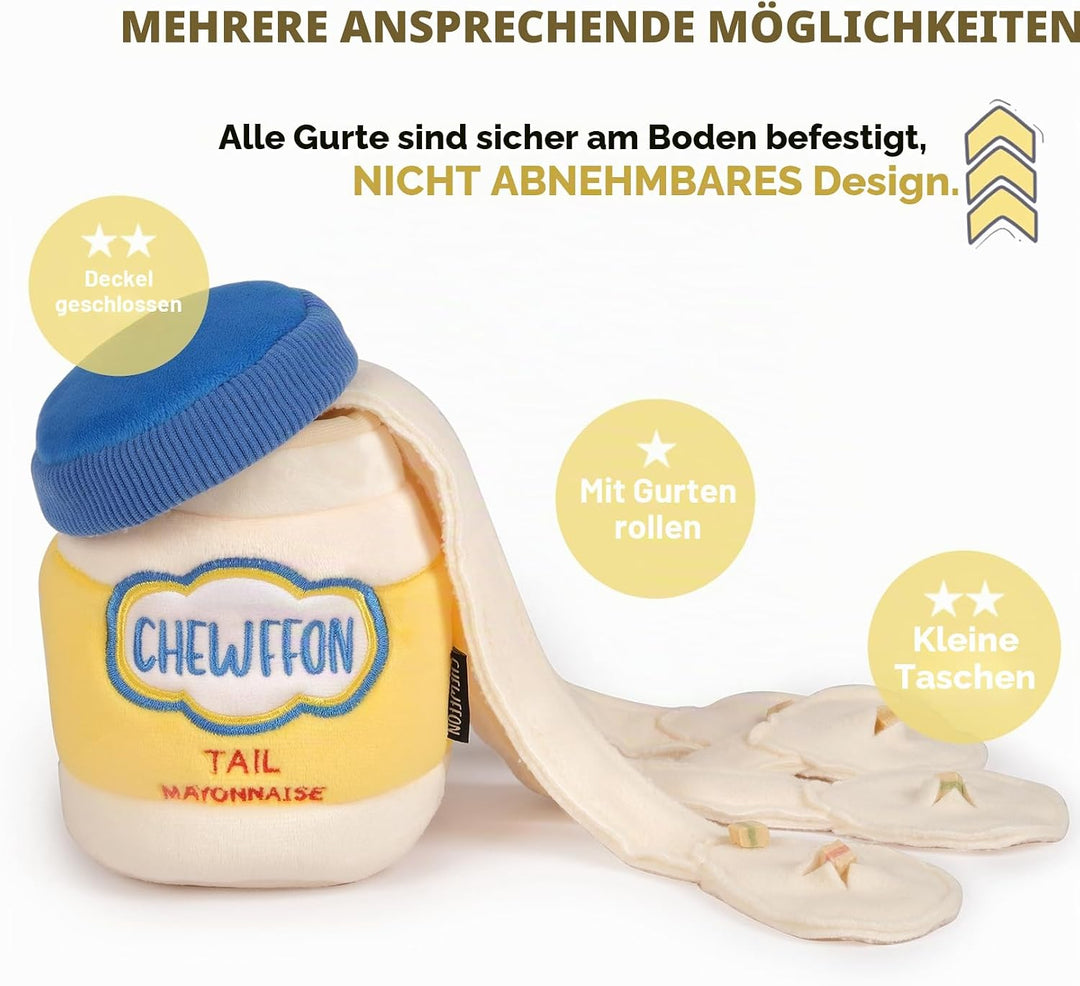 CHEWFFON Hundespielzeug, Interaktives Mayonnaise Jar Puzzle, Schnüffelspielzeug zur geistigen Stimul