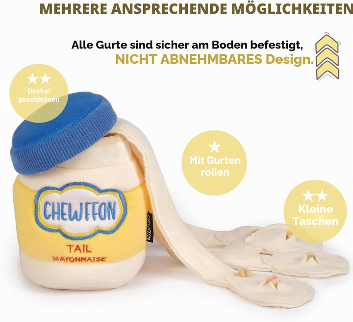 CHEWFFON Hundespielzeug, Interaktives Mayonnaise Jar Puzzle, Schnüffelspielzeug zur geistigen Stimul