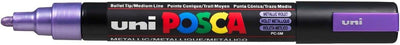POSCA uni-ball 182520 - POSCA Marker mit mittelfeiner Rundspitze, 8er Set, Metallic Metallfarben 8 S