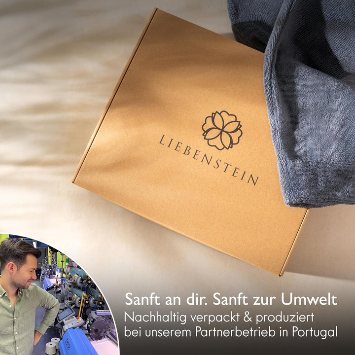 Liebenstein® Premium Bademantel Damen aus 100% samtweicher Baumwolle mit Kapuze – elegante Passform