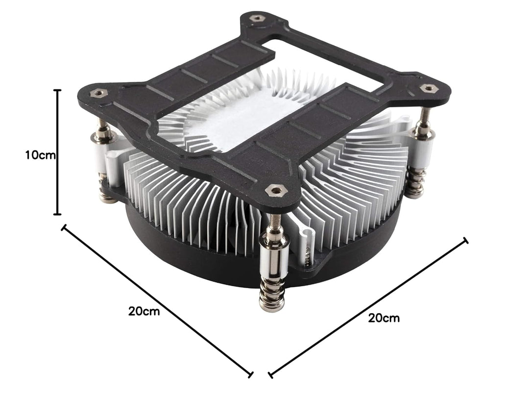 Akasa AK-CC6308EP01 Low Profile CPU-Kuehler - 92mm Carte SIM Plaque arrière 9,6 cm Aluminium, Noir K