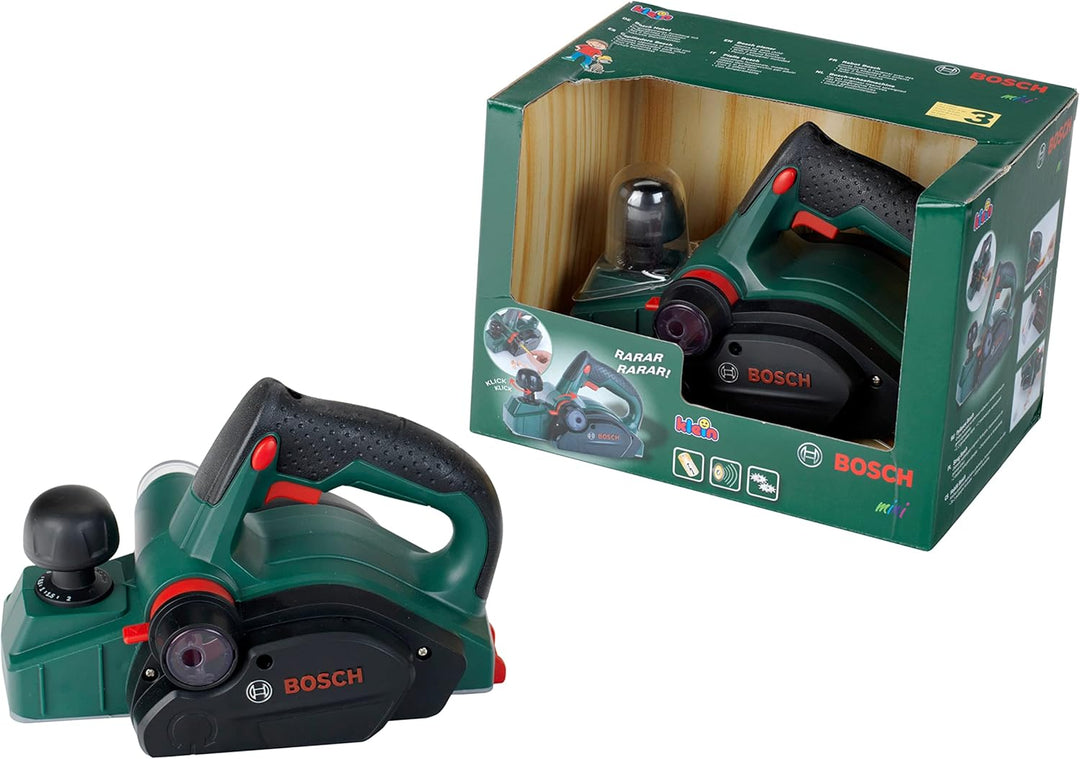 Theo Klein 8727 Bosch Hobel | Batteriebetriebener Kinder-Hobel mit drehbarer Walze und Hobelgeräusch